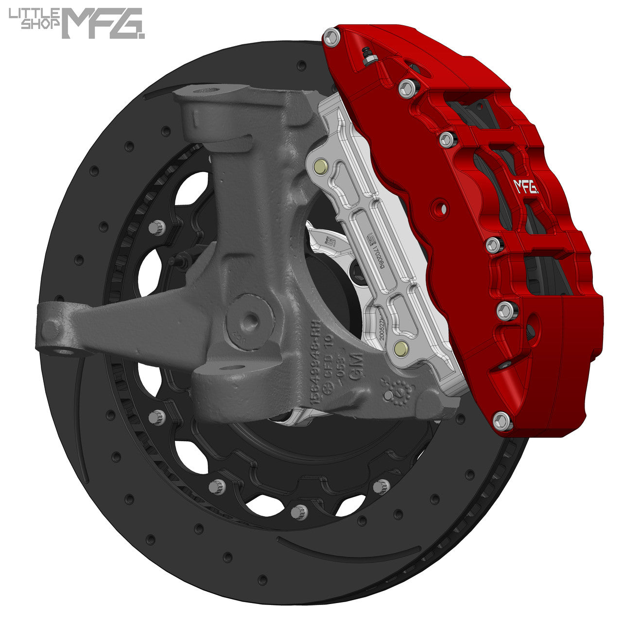 Front 16in Big Brake Kit OEM Type Spindles rear view