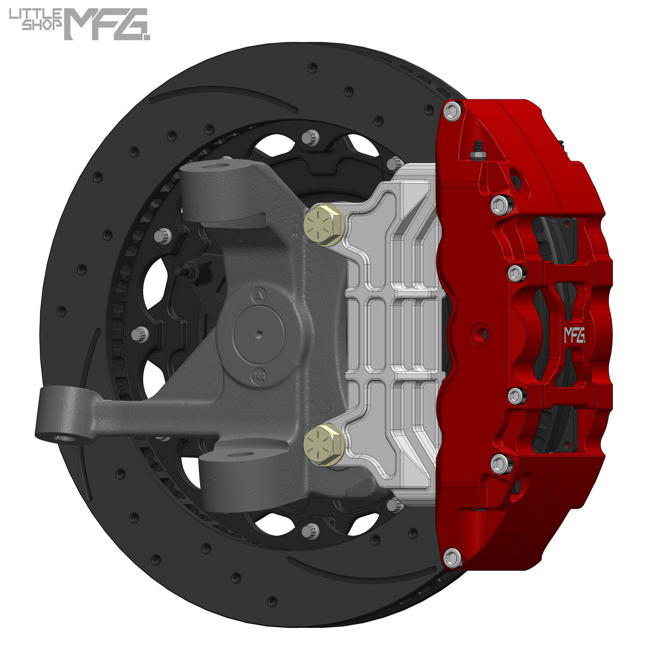 Front 16in Big Brake Kit React Wilwood ProSpindles rear view