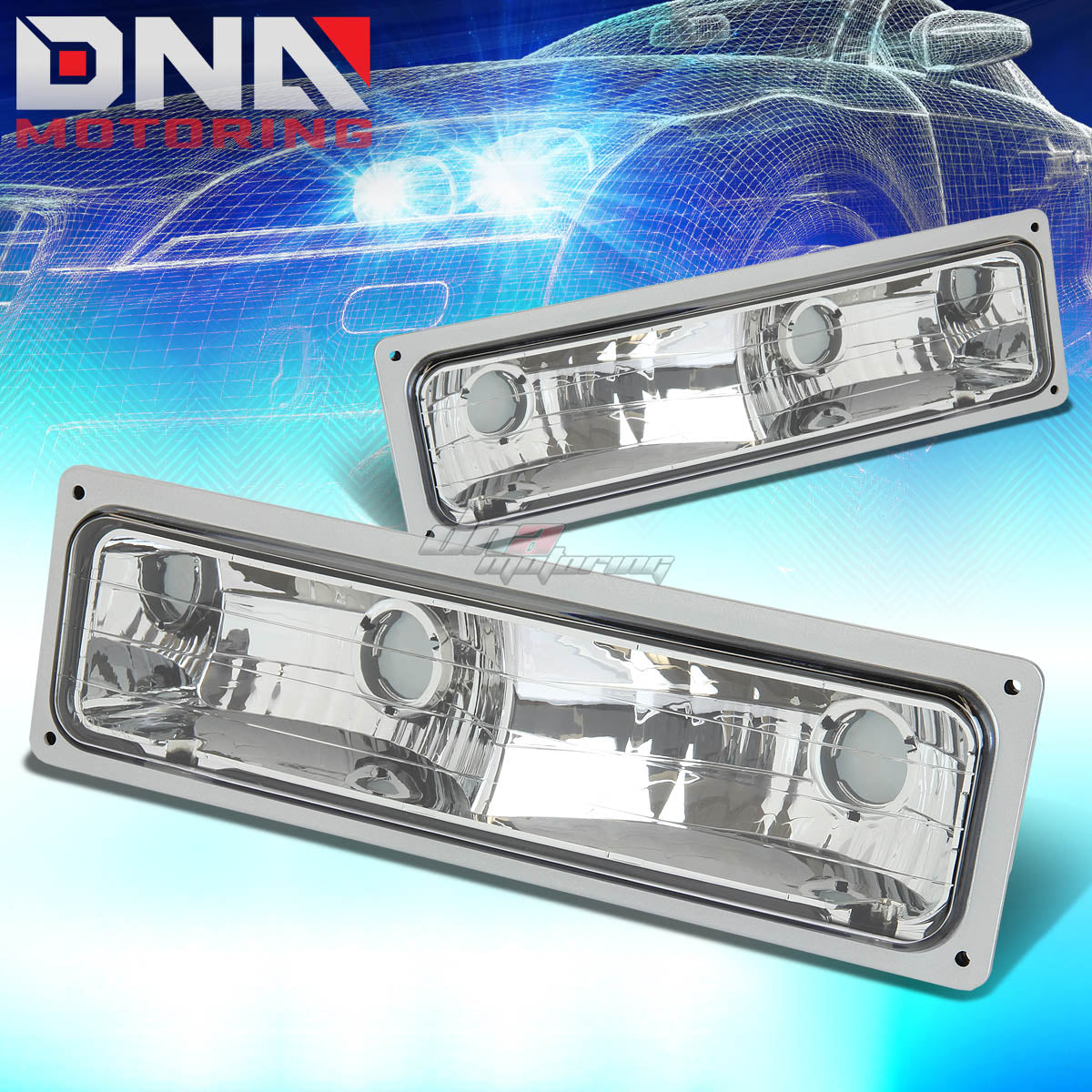 DNA Motoring Bumper Lights - 1994-1998 Chevy C10 - Chrome