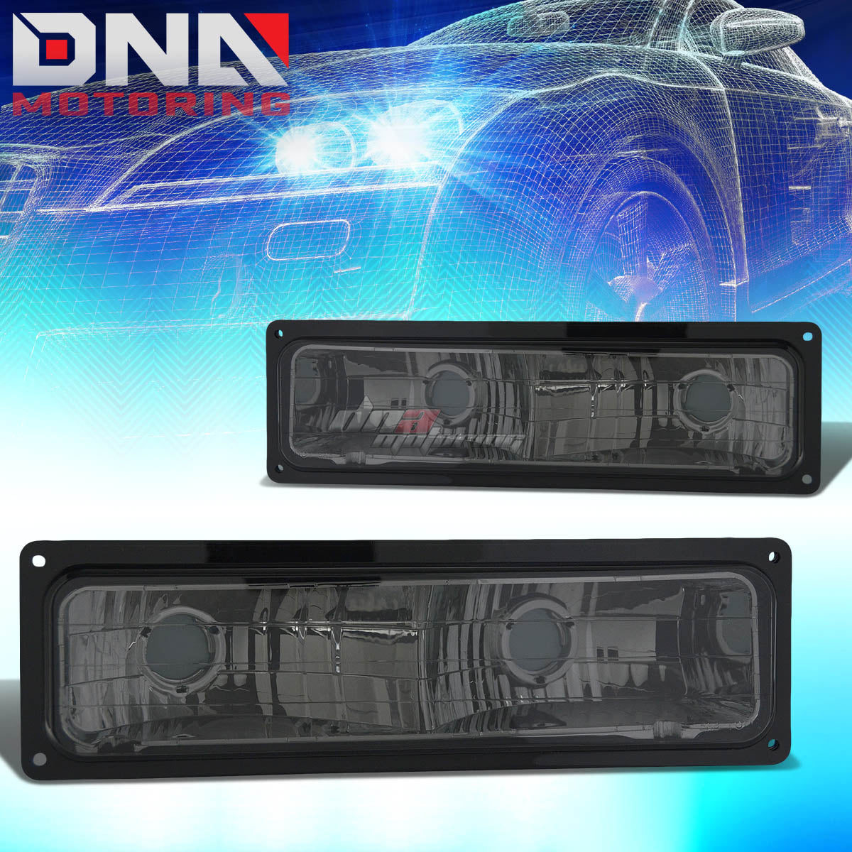 DNA Motoring Bumper Lights - 1994-1998 Chevy C10 - Smoke