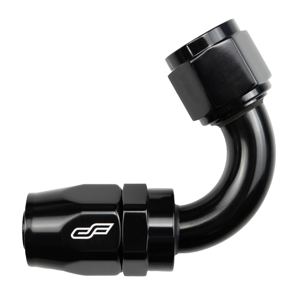 -10 AN 120 Degree Female Aluminum Hose End Fitting - Black