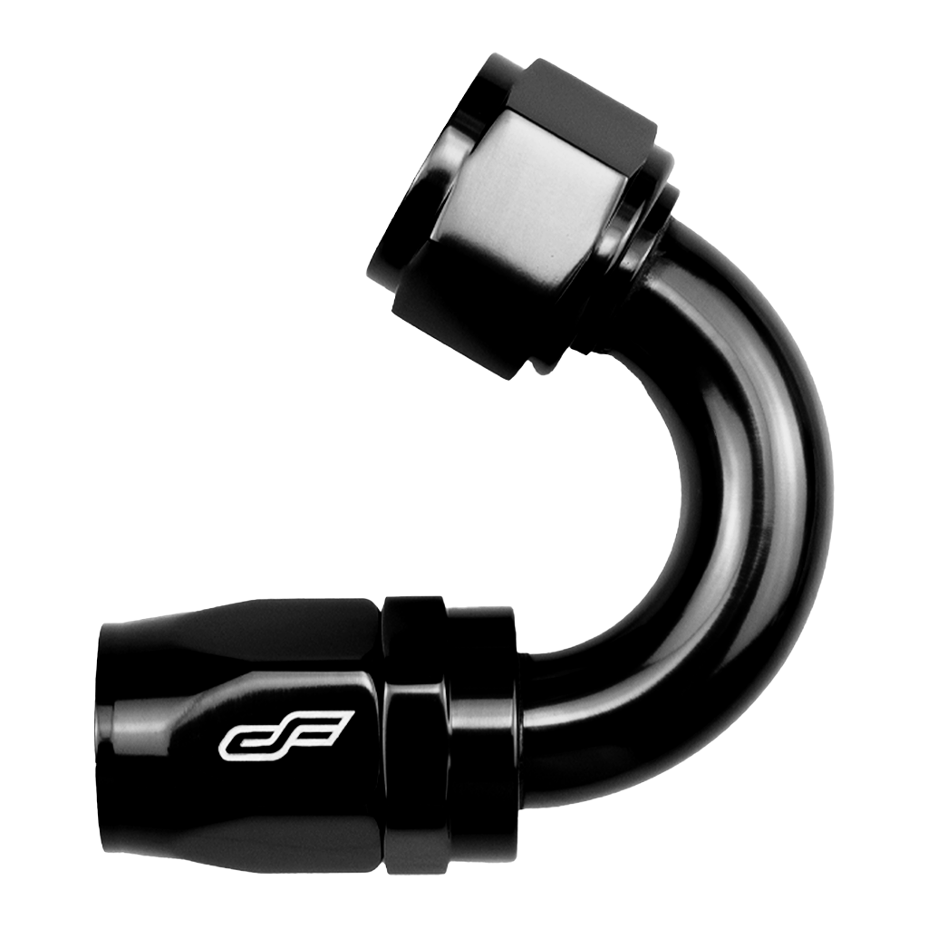 -6 AN 150 Degree Female Aluminum Hose End Fitting - Black