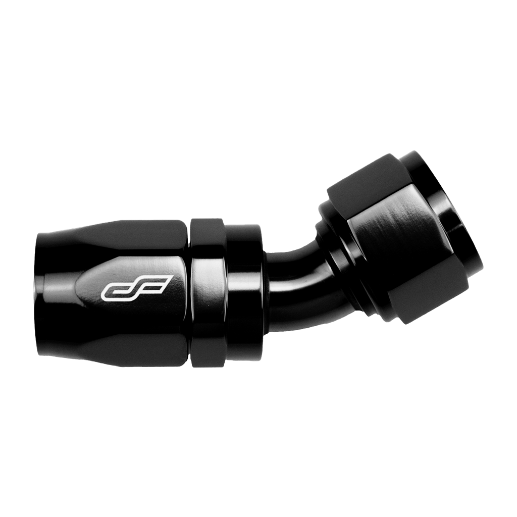 -6 AN 30 Degree Female Aluminum Hose End Fitting - Black