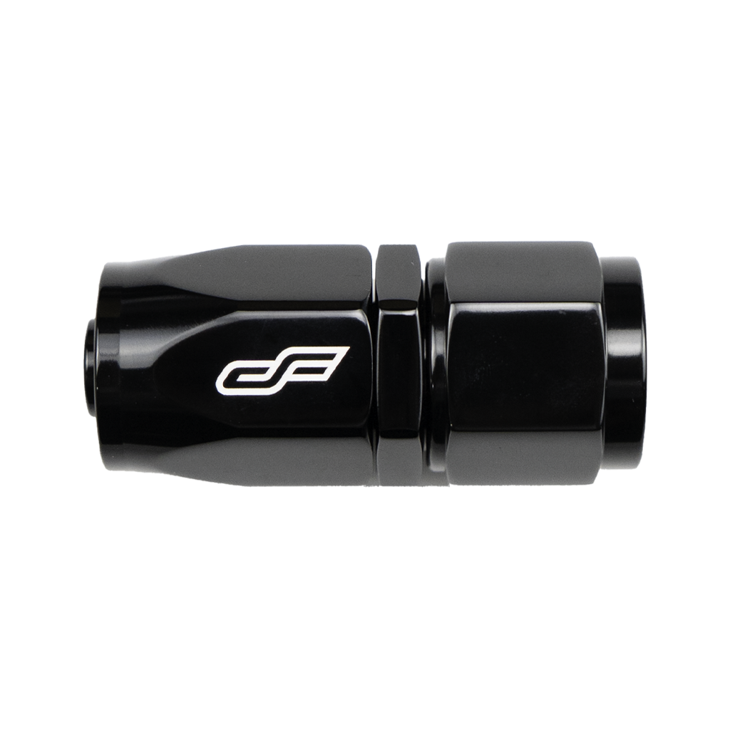 -8 AN Straight Female Hose End - Black