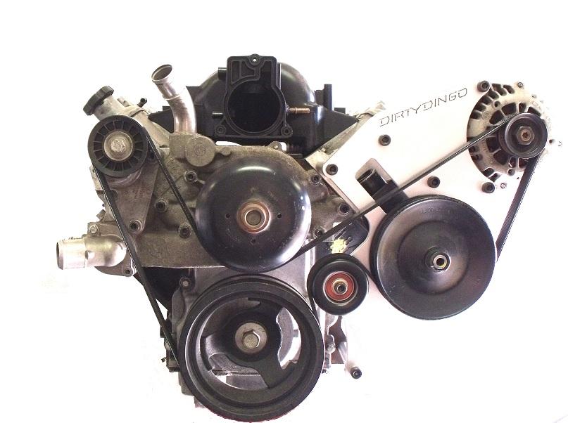 Dirty Dingo LS Truck Billet Alternator + High Mount Power Steering Bracket