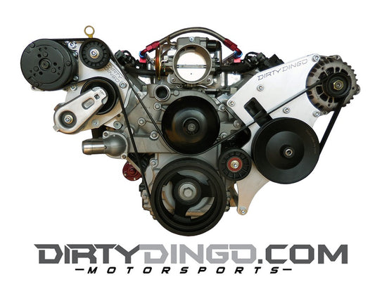 Dirty Dingo LS Billet Truck VVT High-Mount Power Steering + Sanden 508 A/C Combo