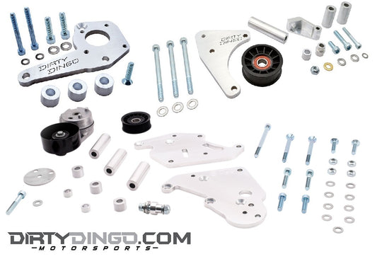 Dirty Dingo LS Low Mount Alternator + Power Steering + Sanden 508 A/C Combo Kit