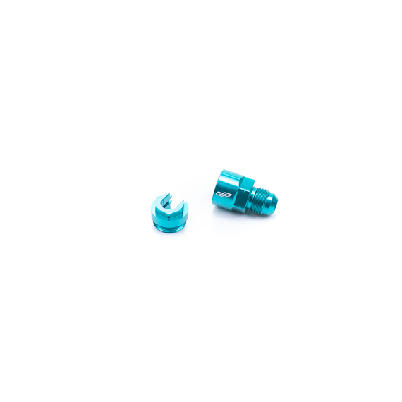 EFI Connector AN6 to 5/16in Quick Connect Threaded Teal