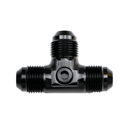 -8AN Flare Tee w/ 1/8" NPT Port - Black