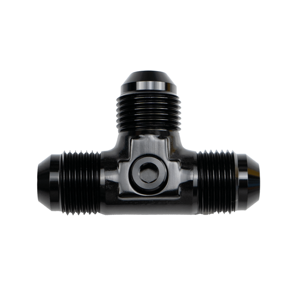 -6AN Flare Tee w/ 1/8" NPT Port - Black