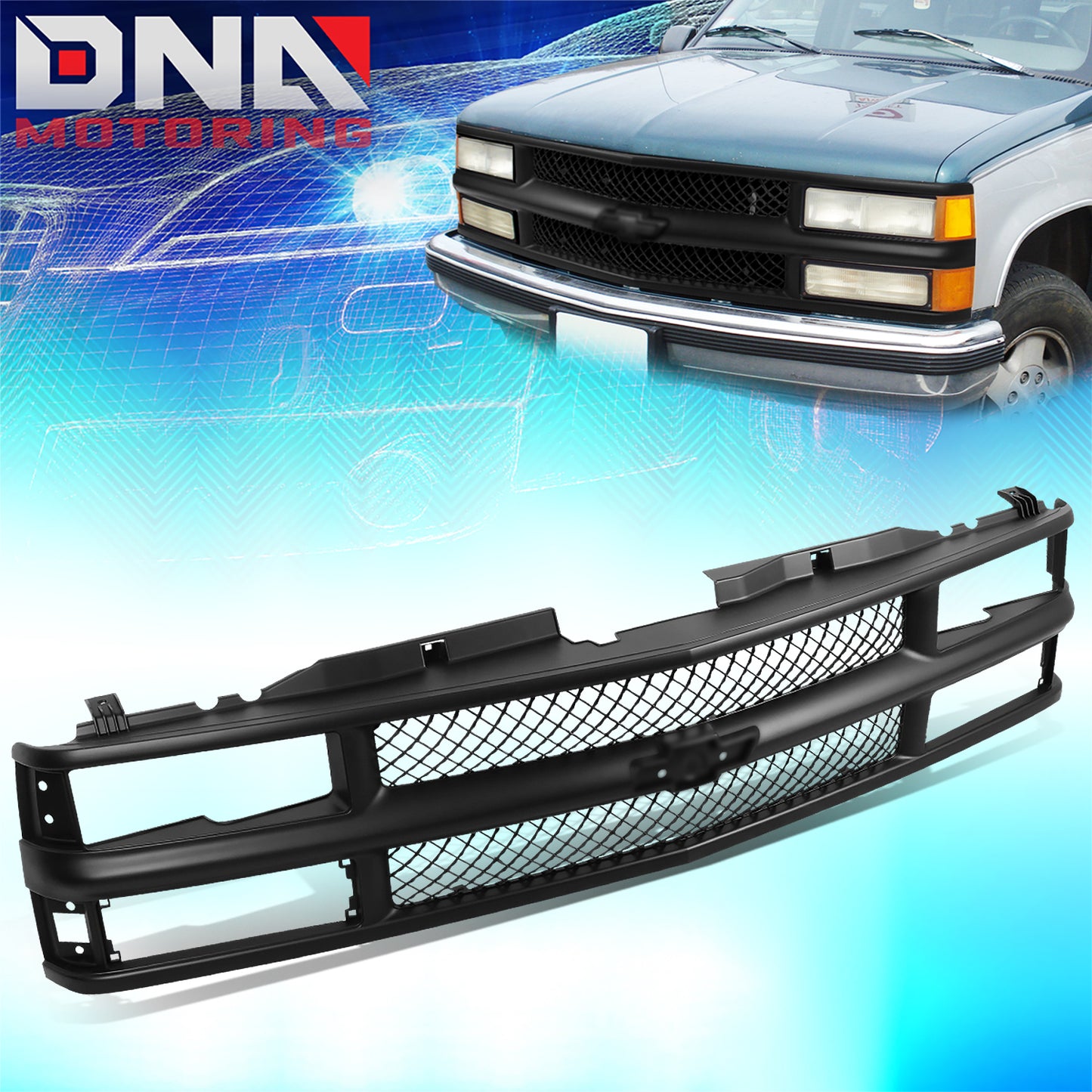 DNA Motoring Diamond Mesh Grille - 94-00 Chevy - Black
