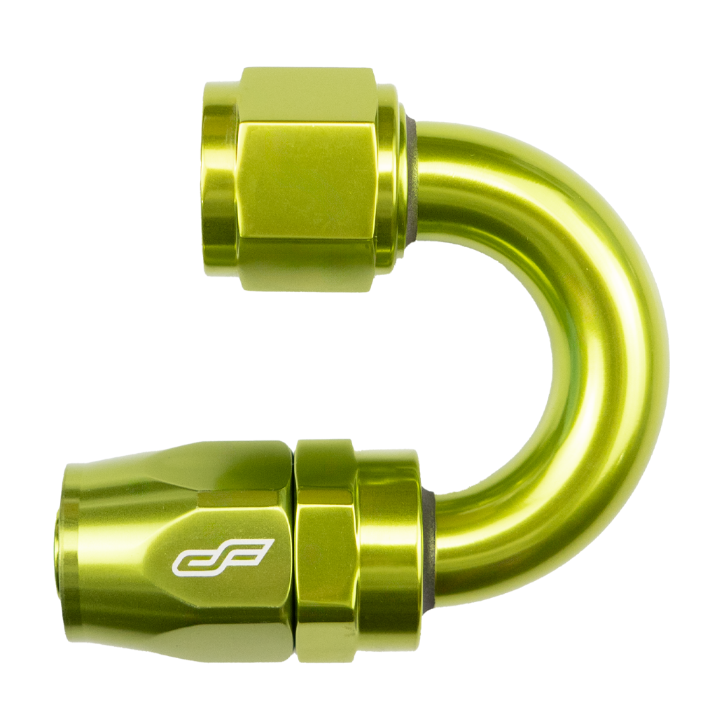 -8 AN 180 Degree Female Hose End - Lime Green