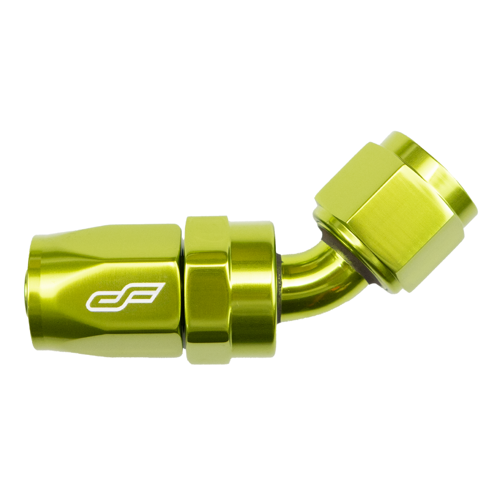 -12 AN 45 Degree Female Hose End - Lime Green