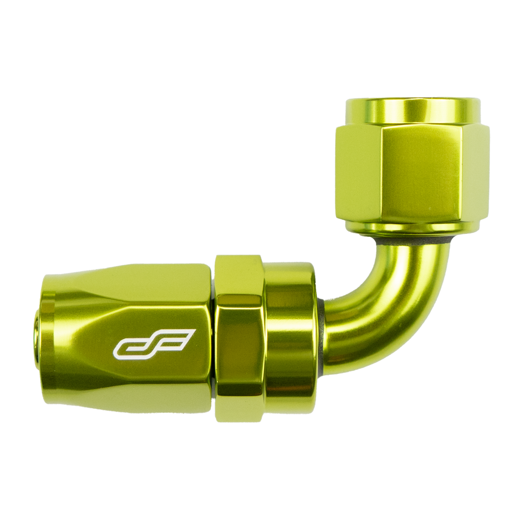 -4 AN 90 Degree Female Hose End - Lime Green
