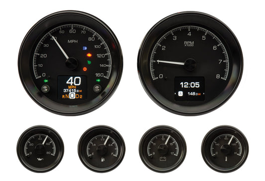 Dakota Digital HDX universal 6-gauge black bezel with indicators