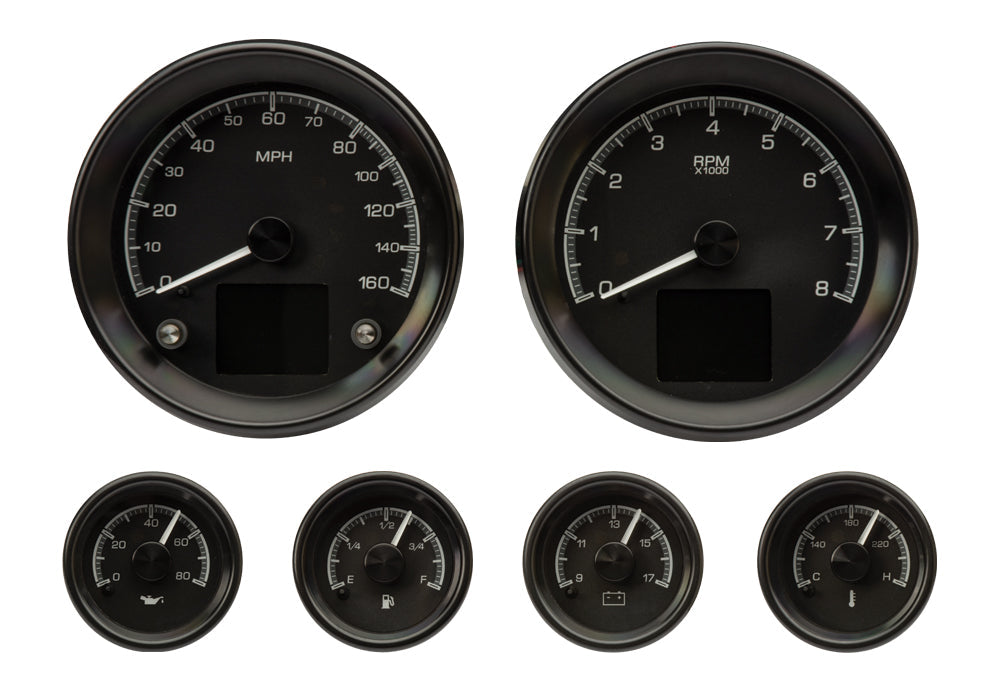 Dakota Digital HDX universal 6-gauge black bezel off