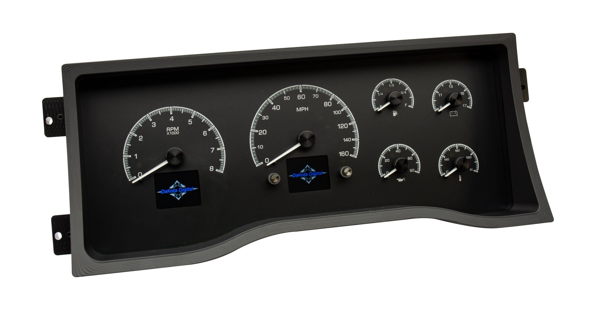 Dakota Digital HDX-95C-PU Black Alloy angled view