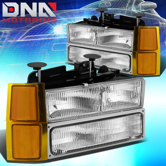 DNA Motoring OEM Style Headlights - Chrome OEM - 94-98 Chevy C10
