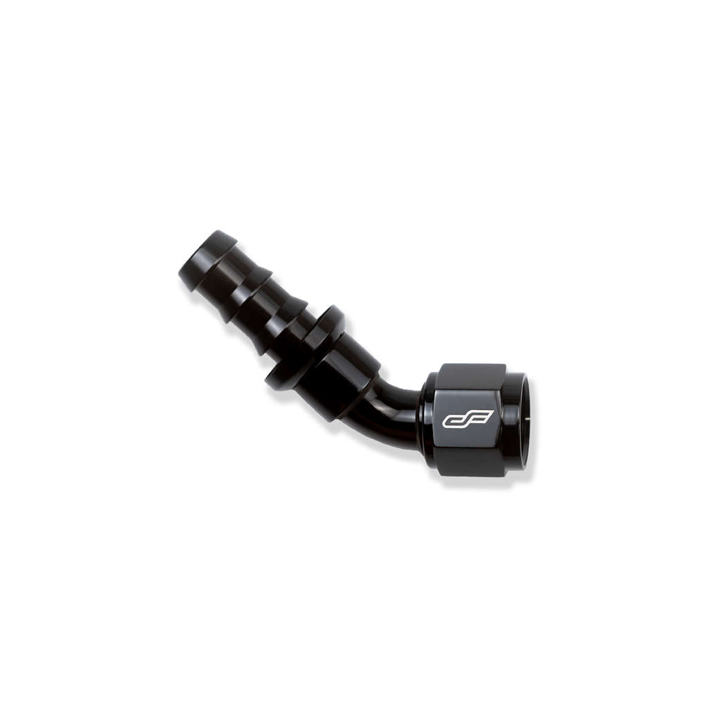 -4 AN 45 Degree Female Push-Loc Fitting - Black