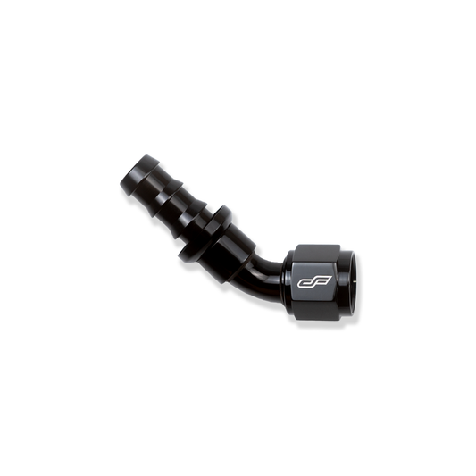 -12 AN 45 Degree Female Push-Loc Fitting - Black