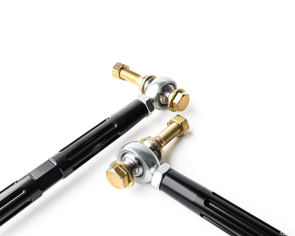Billet Narrowed Tie Rods black finish angle