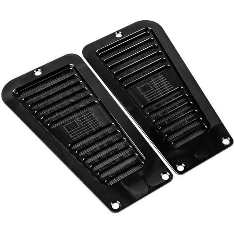 Billet Door Jamb Vents with Engraved Flag - Black Anodized