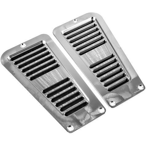 Billet Door Jamb Vents with Engraved Flag - Machined Finish