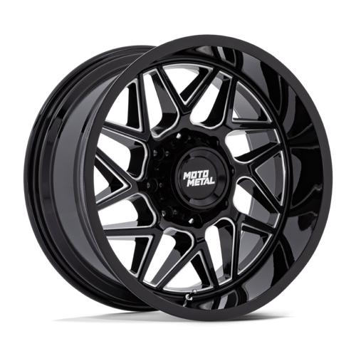 Moto Metal MO812 Turbine 8x165.1 Gloss Black w/ Milled