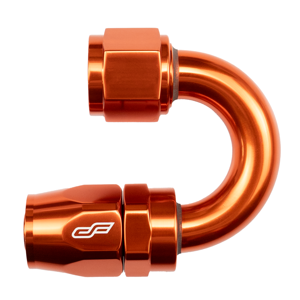 -8 AN 180 Degree Female Hose End - Orange