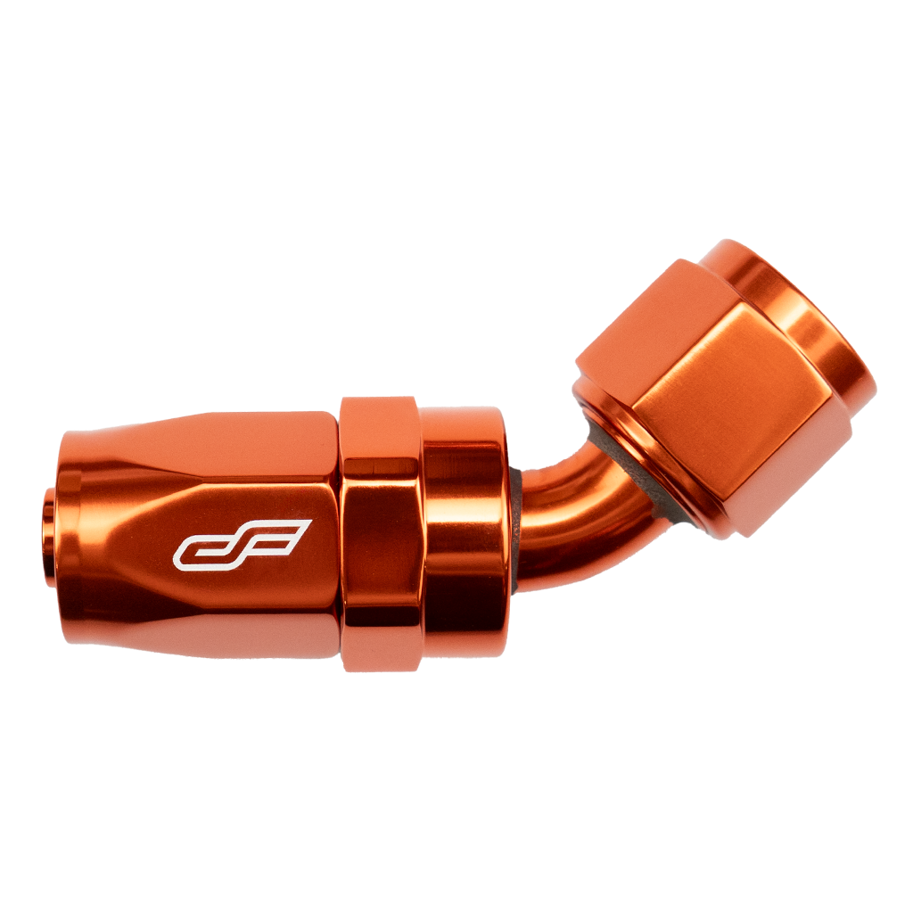 -6 AN 45 Degree Female Hose End - Orange