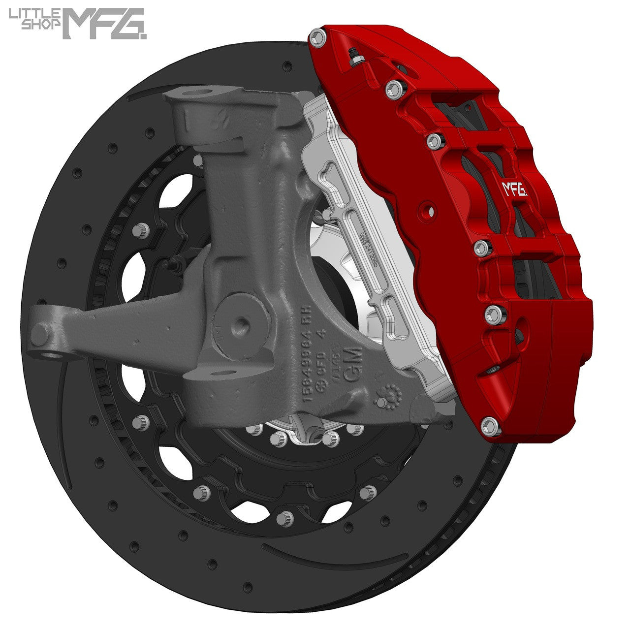 GM 88-00 C2500/C3500 Front 16in C6 Big Brake Kit - rear view