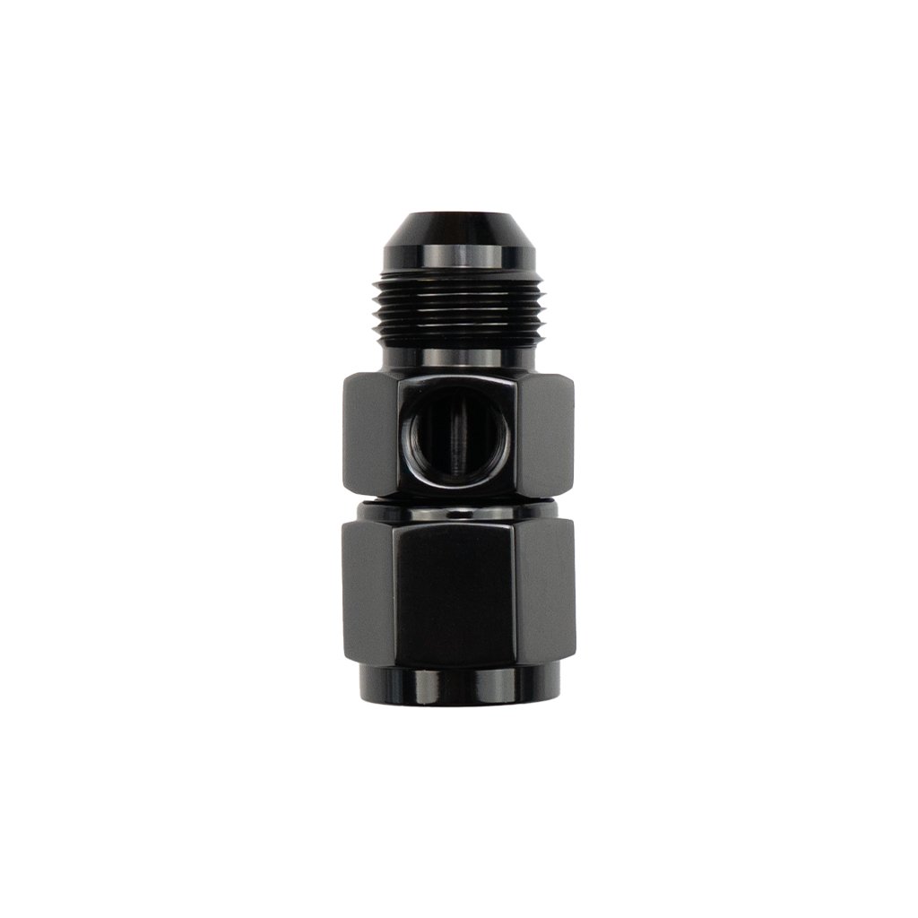 -6AN Female to Male Pressure Gauge Adapter - Black