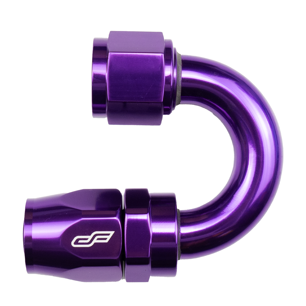 -4 AN 180 Degree Female Aluminum Hose End Fitting - Purple