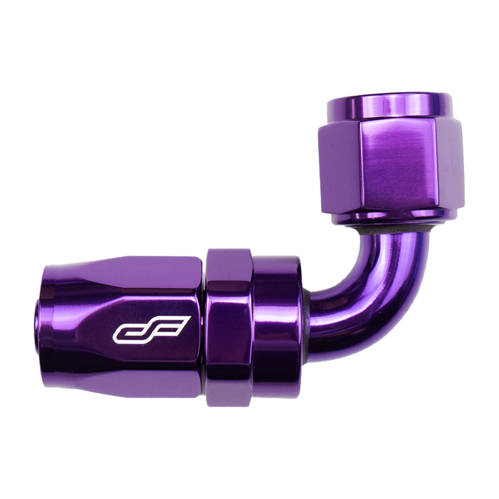 -4 AN 90 Degree Female Hose End - Purple