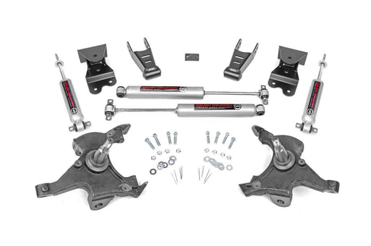 Rough Country 2" Front/4" Rear Lowering Kit - 1988-1998 Chevy/GMC C1500/K1500 2WD