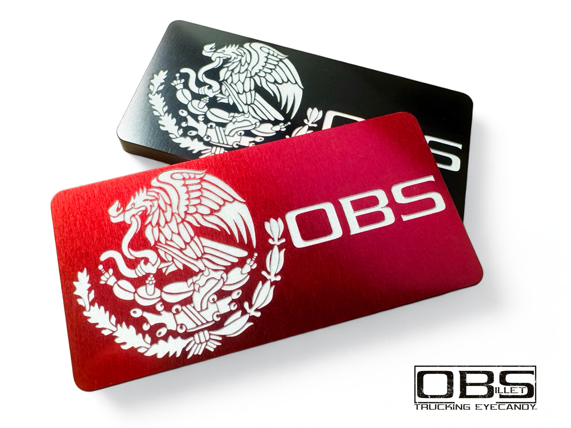 Mexican Golden Eagle Classic Pillar Emblem - Anodized Billet