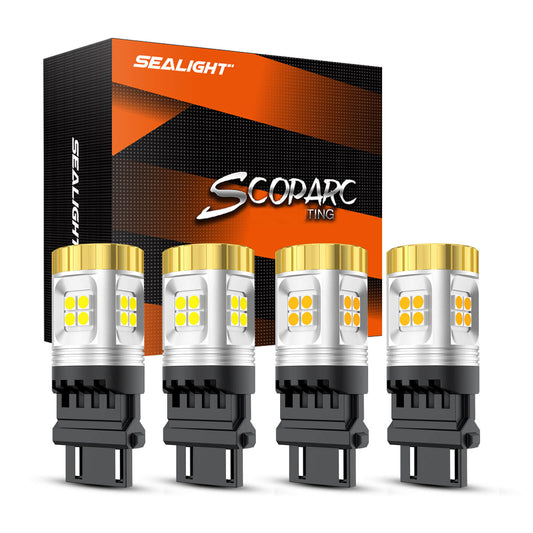 Sealight SLJ7 Premium White/Amber LED Tail Brake Turn Signal Combo Bulb