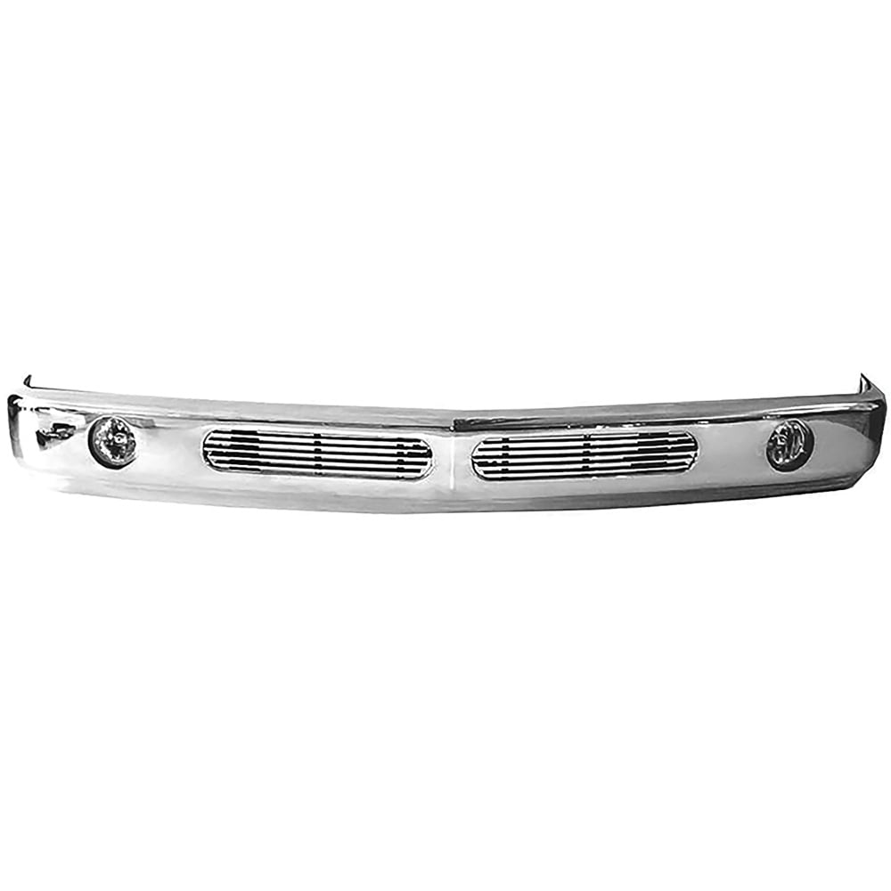 1988-98 Chevy/GMC Truck Front Bumper - Chrome, With Dual Insert & Fog Lights