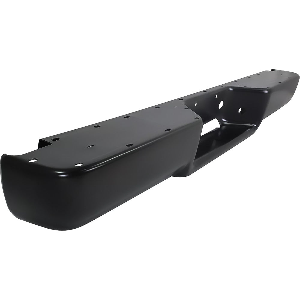 1988-2000 Chevy/GMC C/K GMT400 Fleetside Pickup, Blazer, Tahoe, Yukon, Suburban Rear Step Bumper Face Bar - Black, Without Impact Strips