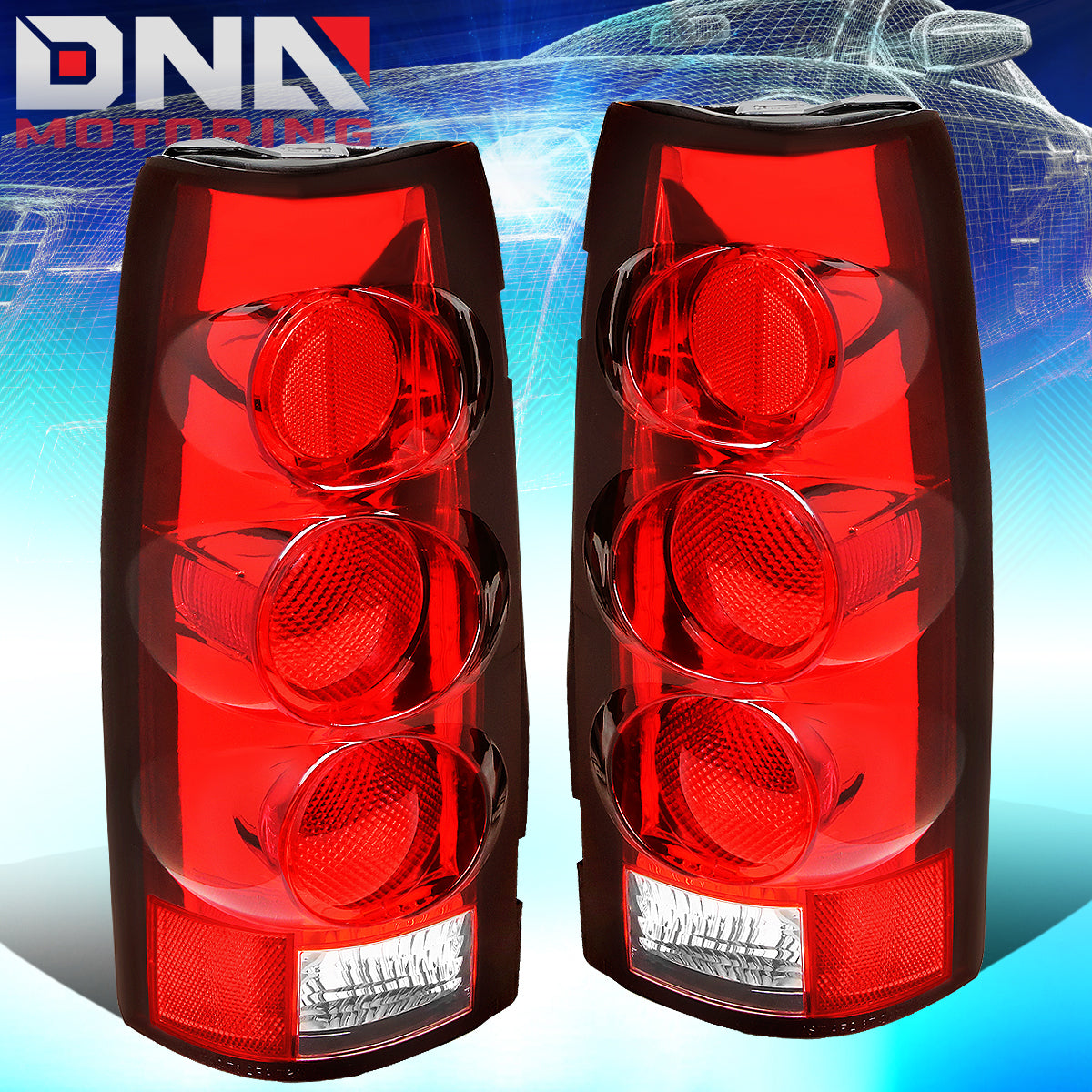DNA Motoring Altezza Tail Lights - Clear - 88-98 Chevy/GMC C/K1500-3500