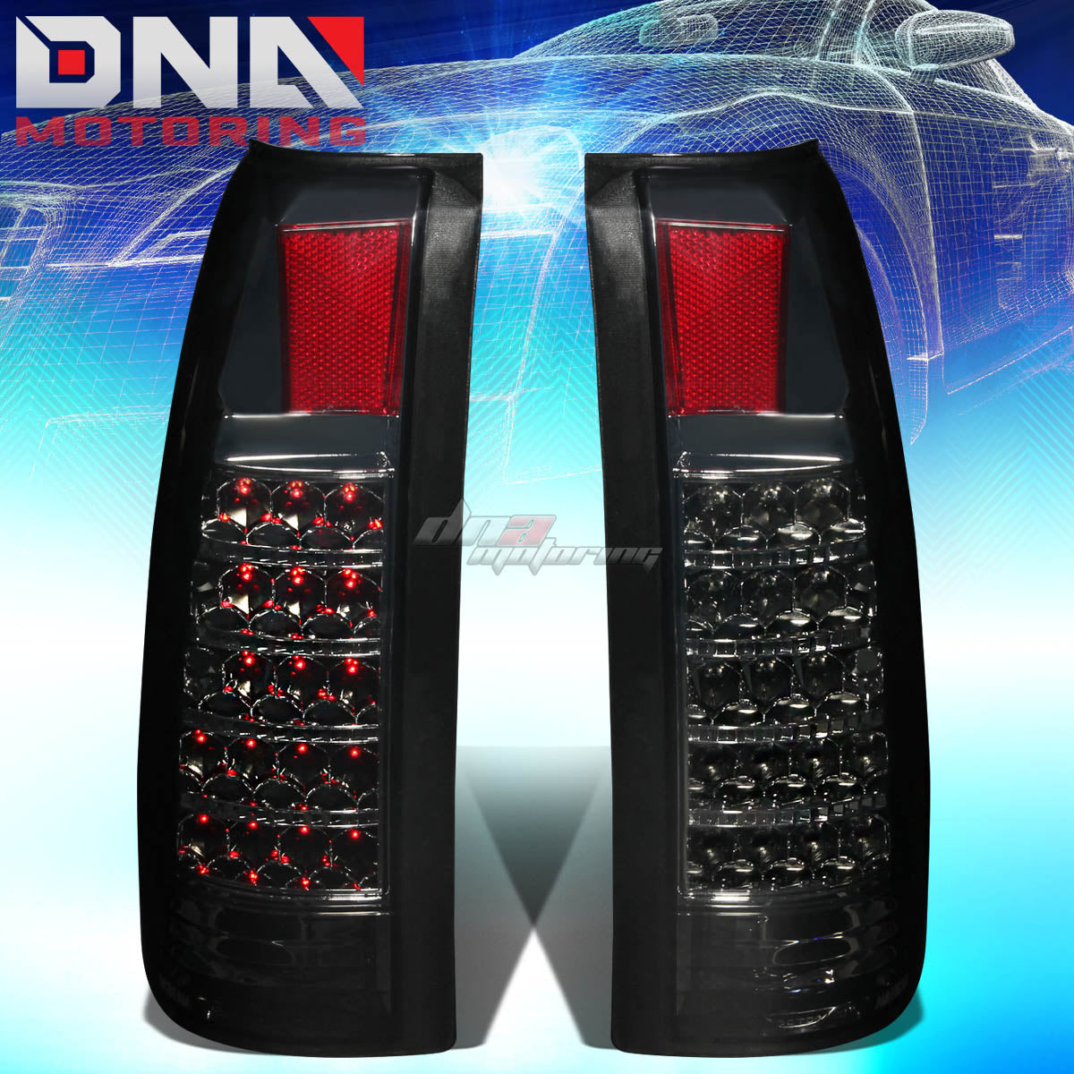 DNA Motoring LED Tail Lights - Chrome/Smoke - 89-90 Chevy/GMC C/K1500-3500