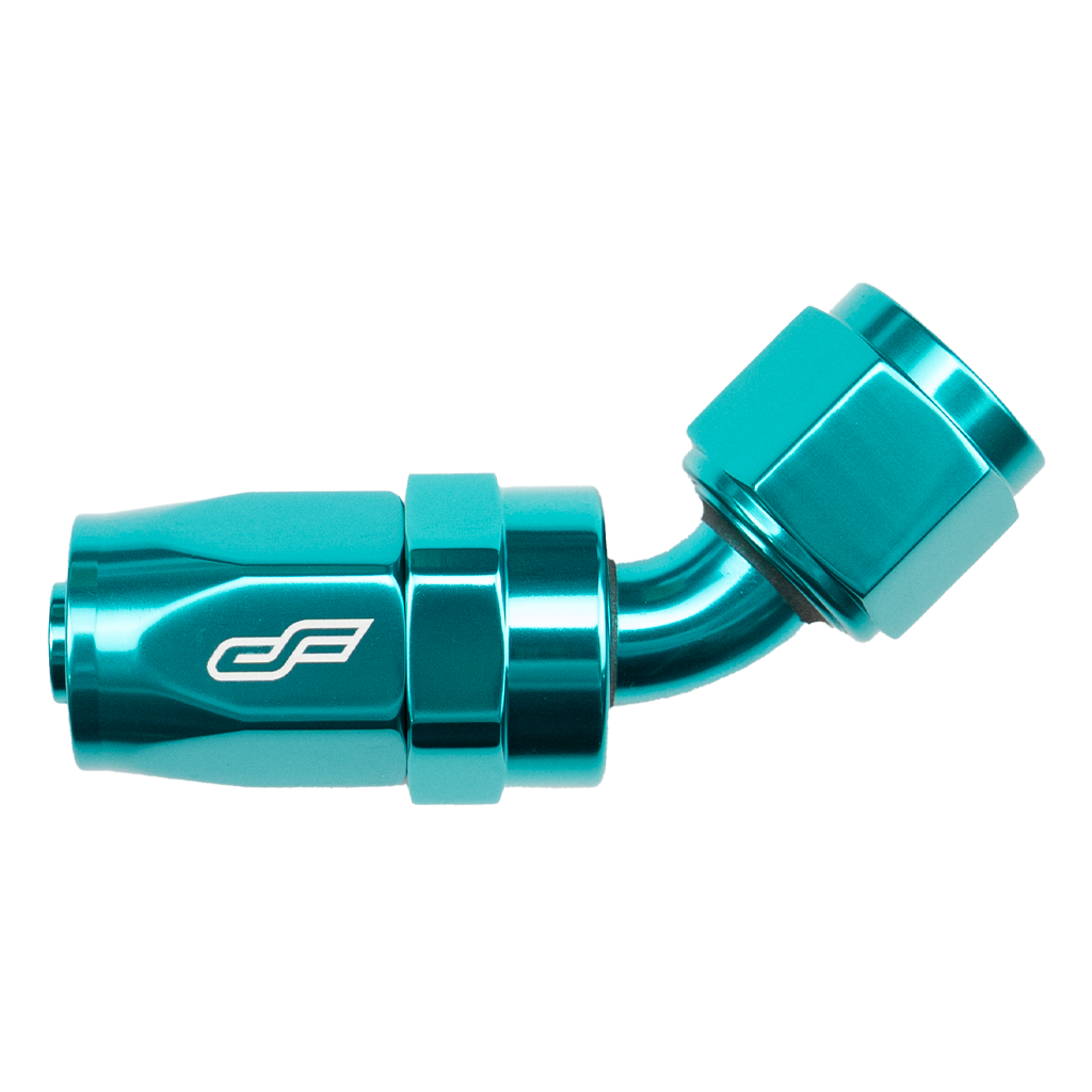-16 AN 45 Degree Female Hose End - Teal