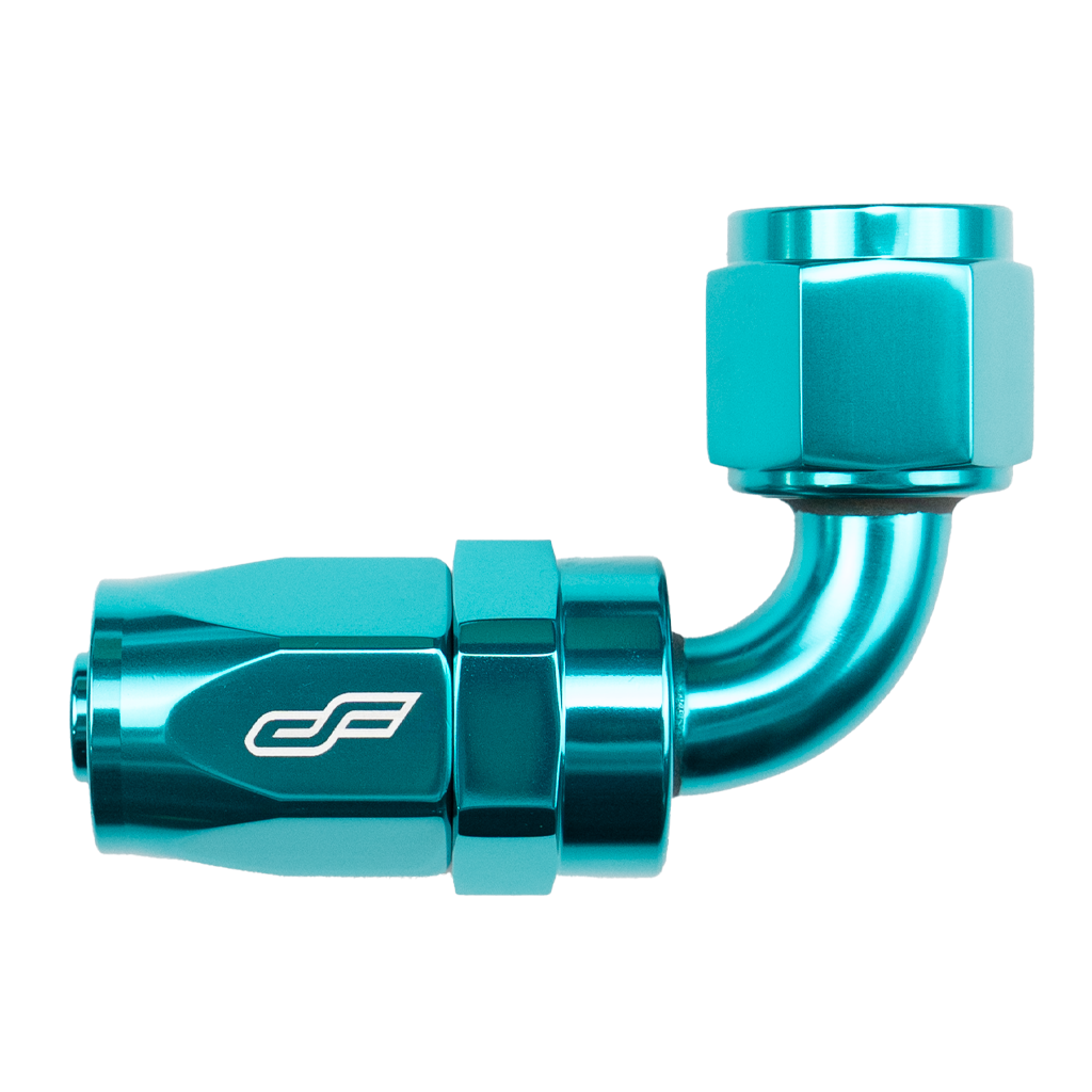 -20 AN 90 Degree Female Hose End - Teal