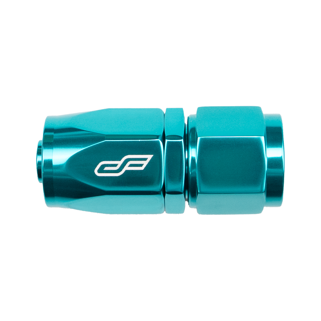 -6 AN Straight Female Hose End - Teal