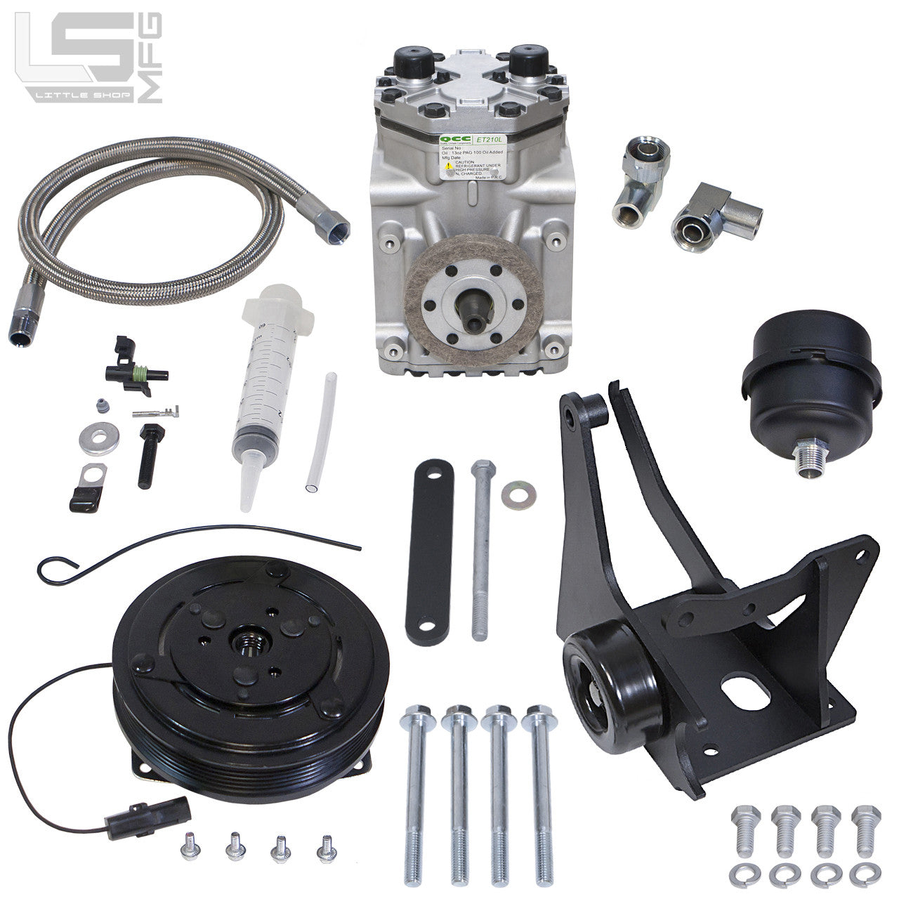 GM Vortec Belt Driven Compressor Kit standard kit contents