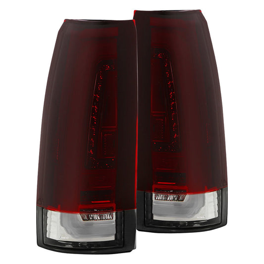 Akkon LED DRL Tail Lights Red Smoked for 1988-1998 Chevy/GMC C/K OBS trucks