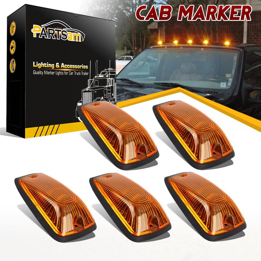 Amber Cab Marker Roof Light Covers + Bases (264159AM, No Bulbs)