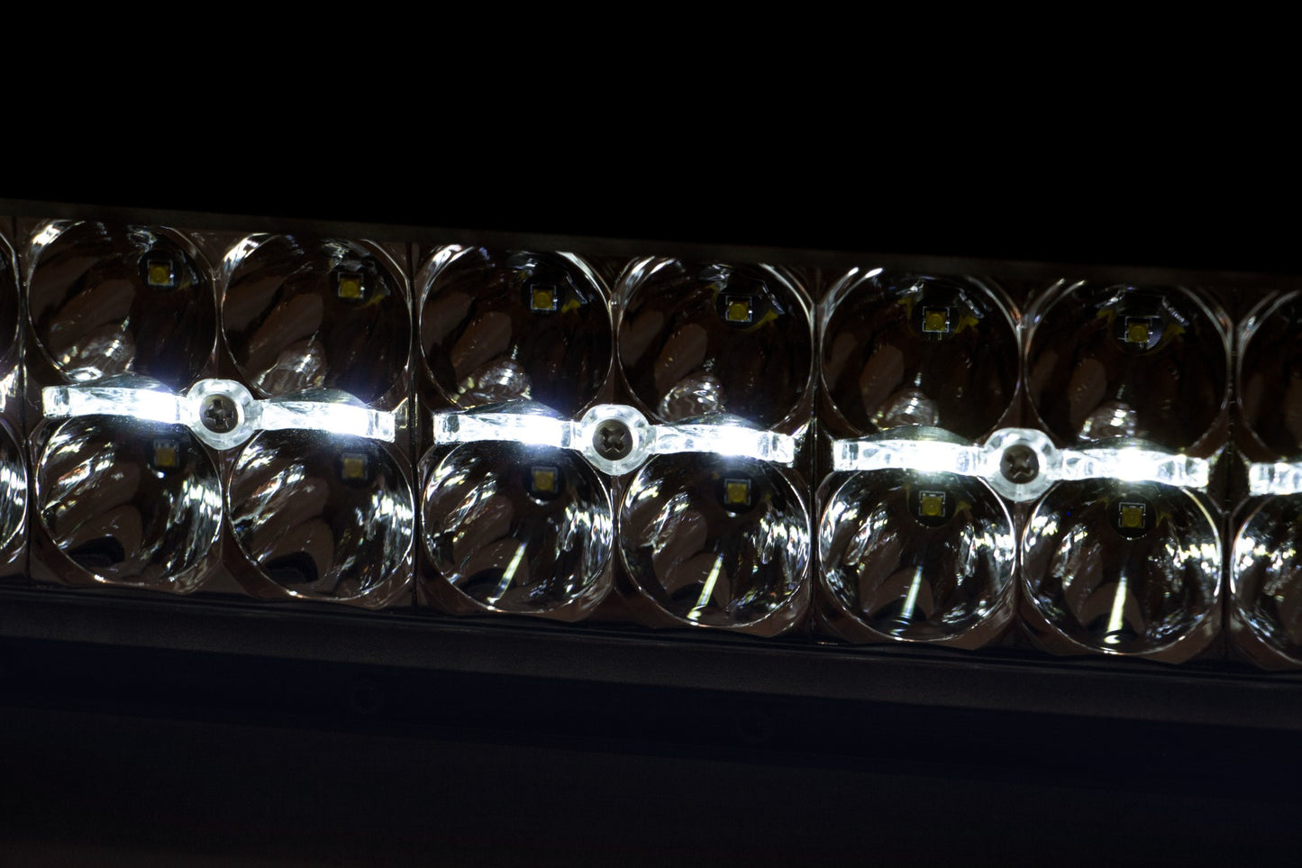 Rough Country 20 Inch Chrome Series LED Light Bar - white DRL lit at night