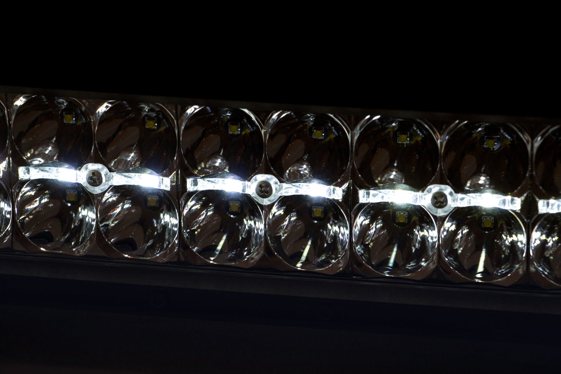 Rough Country 20 Inch Chrome Series LED Light Bar - white DRL lit at night