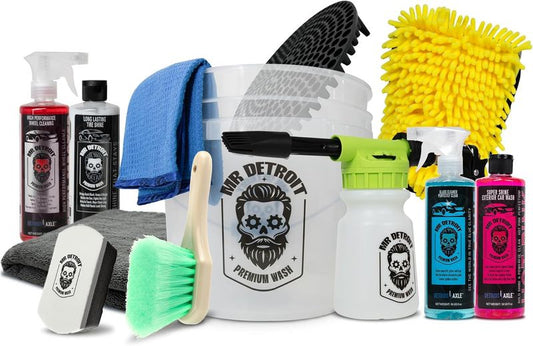 12pc Car Wash Kit w/Foam Blaster, Bucket, Towels, Wash Glove & More